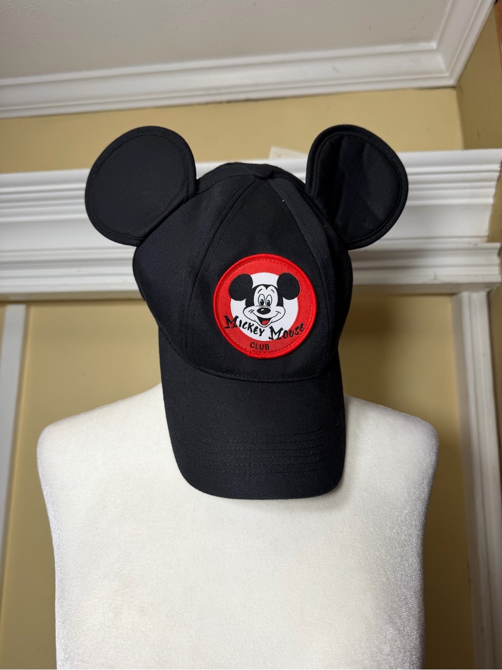 Disney Black Mickey Mouse Cap with Red Patch and Ears